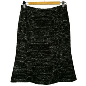 GÉRARD DAREL Winter French Tweed Brown Tulip Virgin Wool Skirt Size 4 NWT